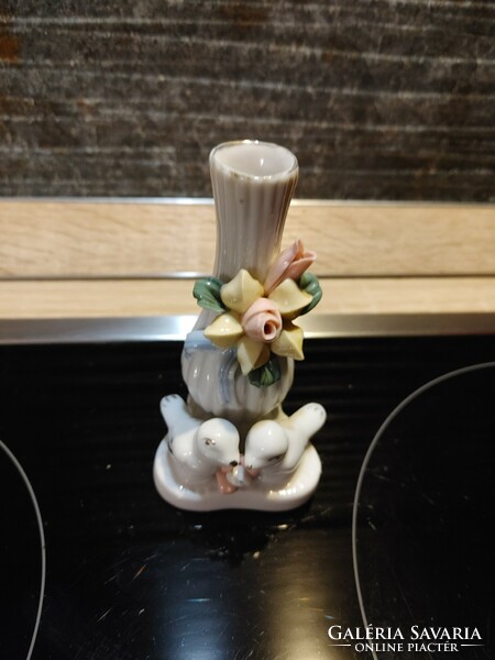 Mini bird pink porcelain planter