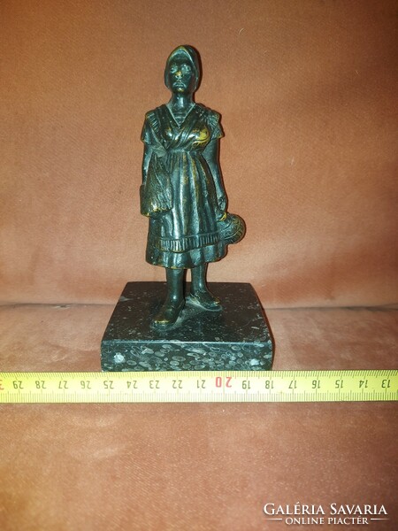 Kraft, Jug Girl, bronze statue, on a marble base