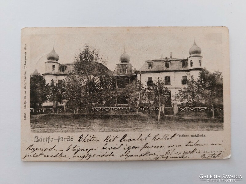 Old postcard 1903 bartfa bath home hotel photo postcard