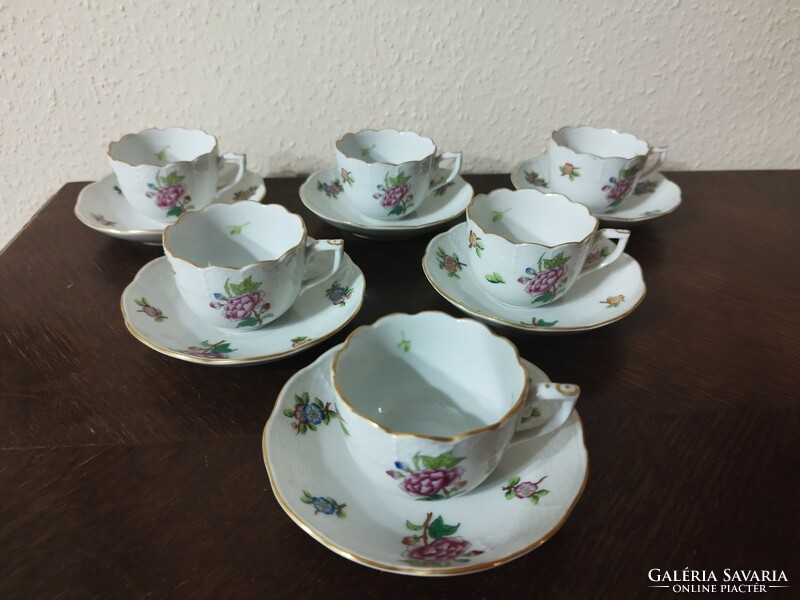 Herend Eton patterned coffee set for 6 people