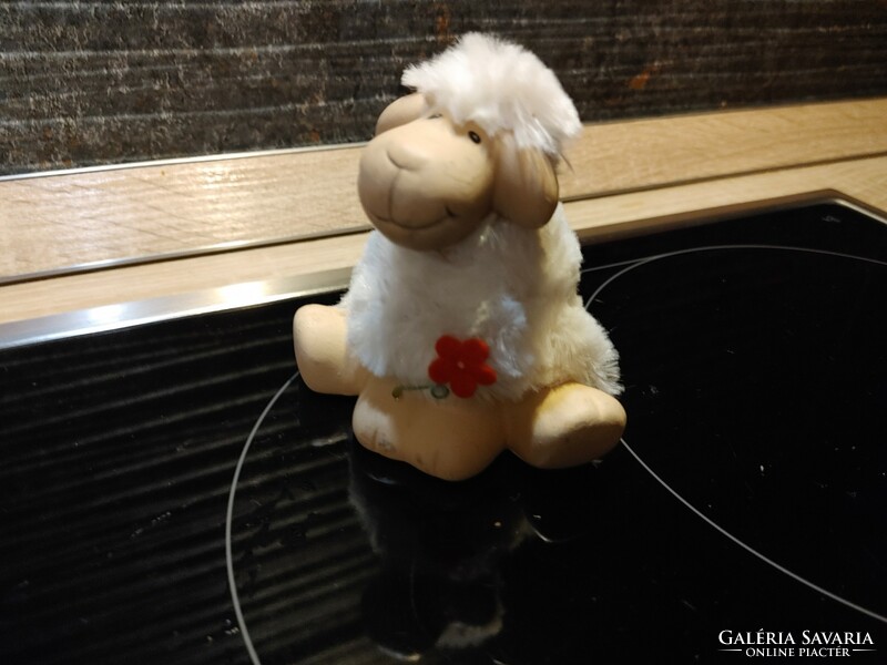 Ceramic and fur lamb