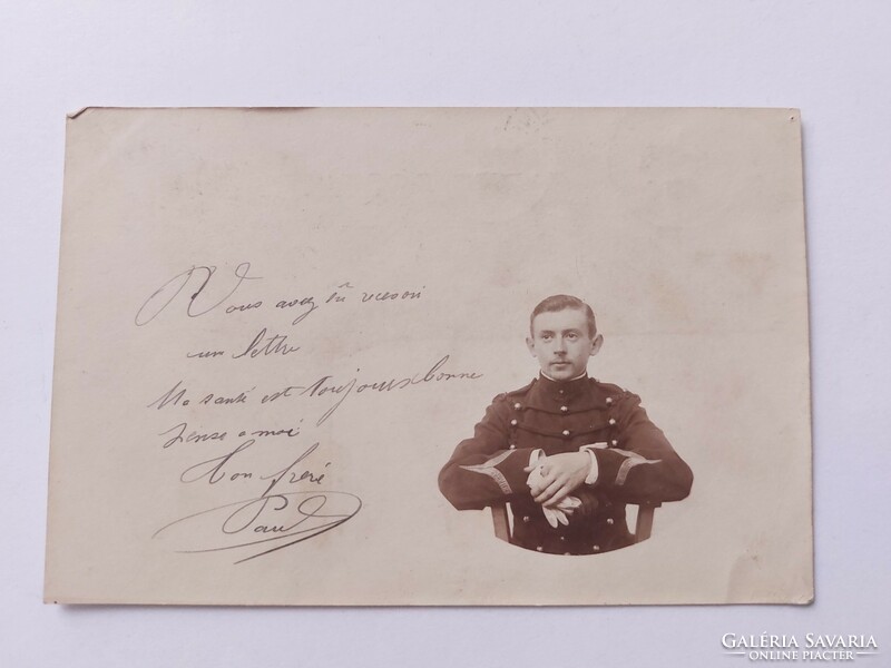Old postcard soldier photo postcard