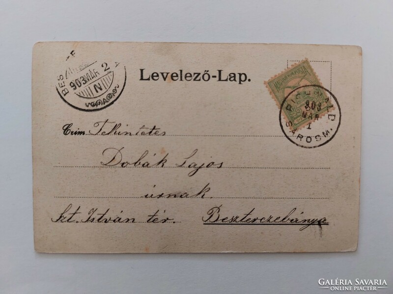 Régi képeslap 1903 Bártfa-fürdő Otthon szálloda fotó levelezőlap