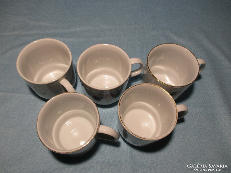 5 retro lowland flower mugs, cups