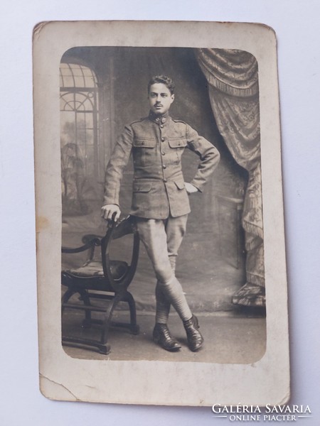 Old postcard soldier photo postcard