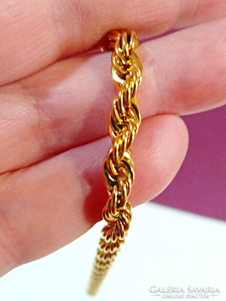 9K gold filled thick twisted bracelet