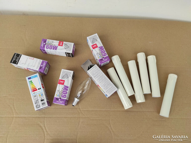 Antik 6 karú patinás réz flamand csillár + 6 db új díszgyertya és 6 izzó 639