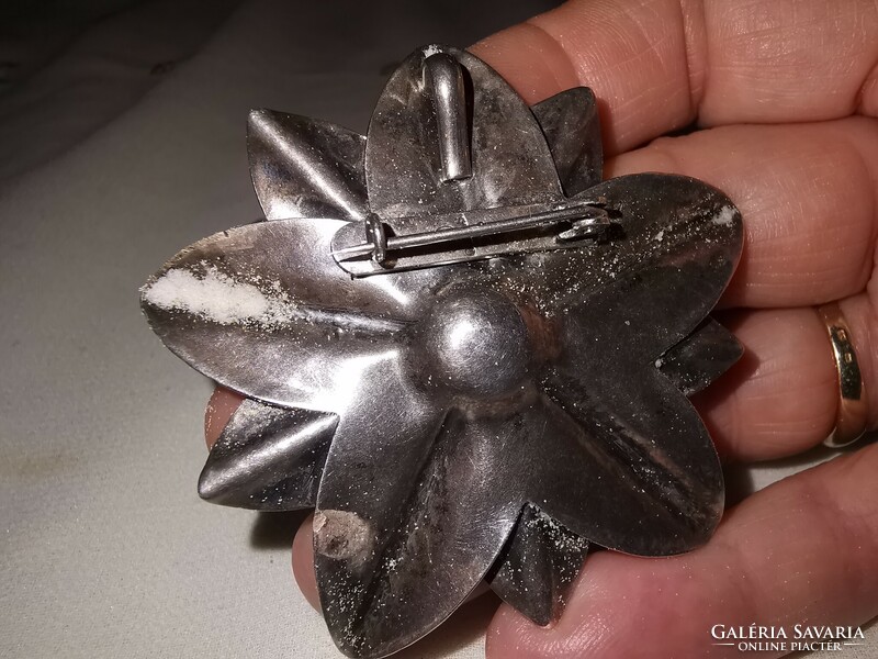 Huge antique silver pendant and pin
