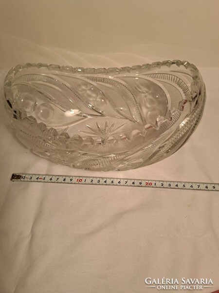 Large crystal oval bowl