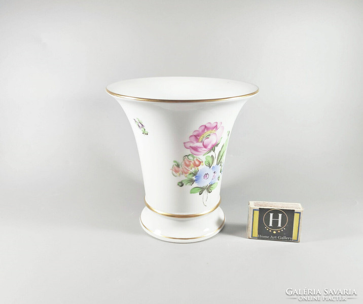 Herend, vase with floral pattern, hand-painted porcelain, flawless (j325)