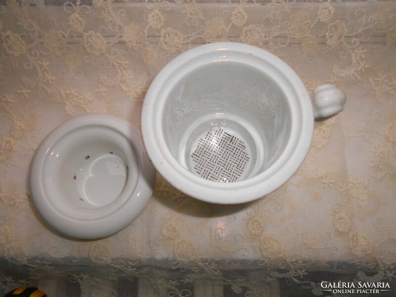 Antique two-part filter mug - thick porcelain 13 cm