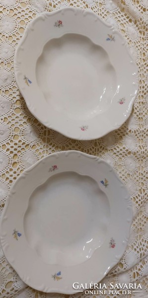 Zsolnay, small floral, 2 deep plates