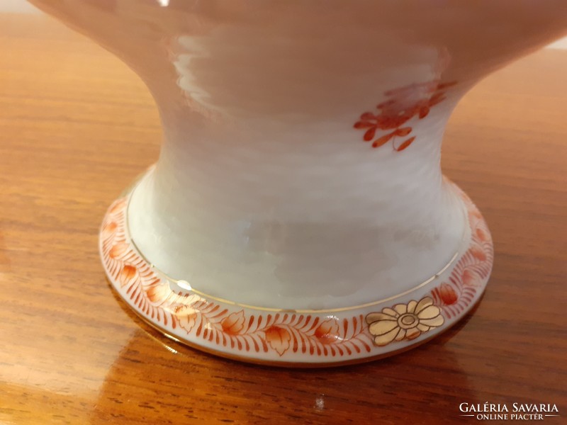 Régi Herendi porcelán váza Apponyi Orange Chinese Bouquet Rust kosármintás