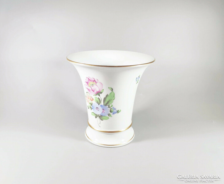 Herend, vase with floral pattern, hand-painted porcelain, flawless (j325)