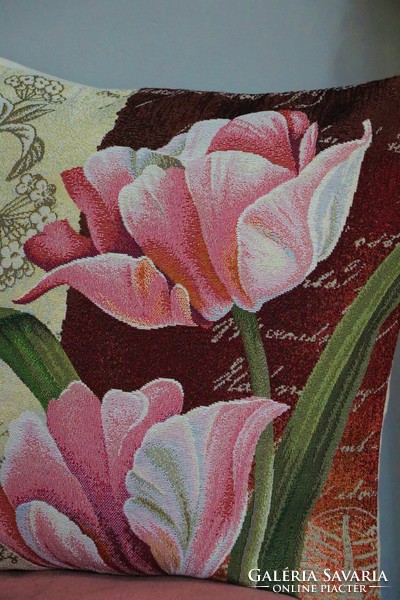 Tulipános gépi gobelin párnahuzat