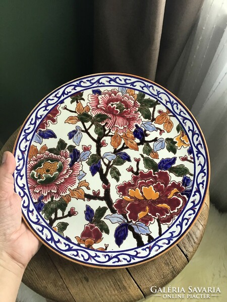 Old hand painted Gien French wall plate