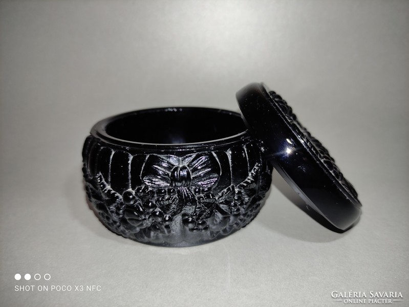 Very rare curt schlevokt black or very dark colored pipere jewelry glass box