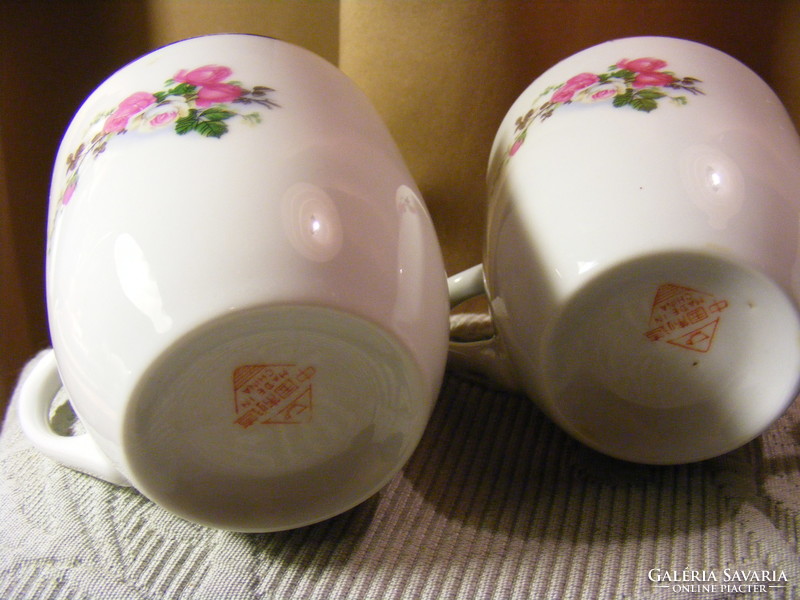 5 db kínai porcelán rózsás bögre  70-es  évekből