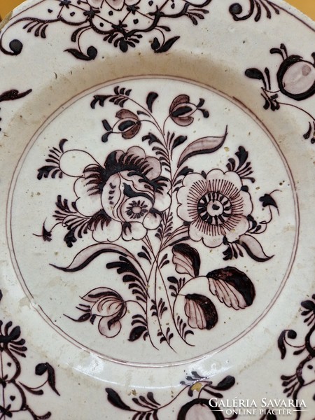 1750-ből Delftware - Tányér - Fajansz XVIII. század közepe