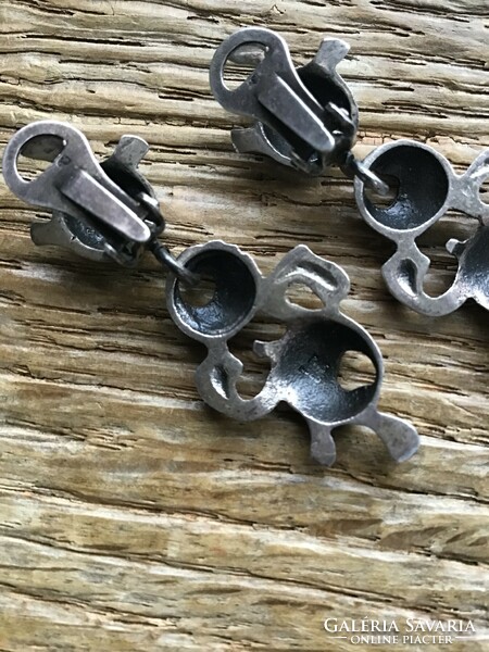 Handmade silver clip earrings