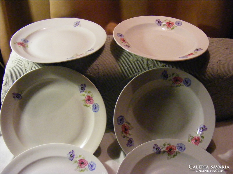 6 zsolnay flower plates
