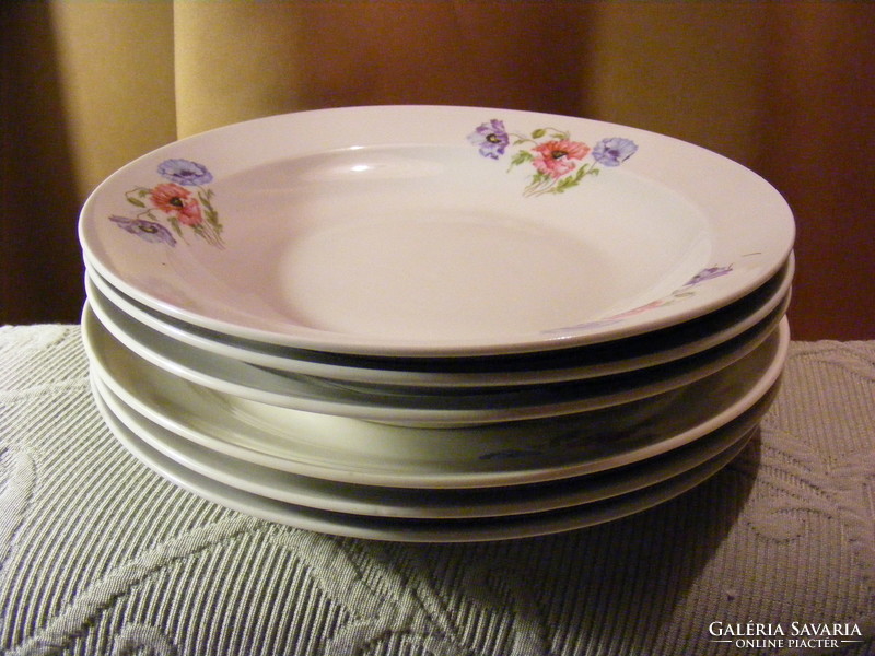 6 zsolnay flower plates