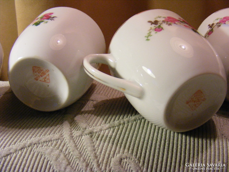 5 Chinese porcelain rose mugs from the 70s
