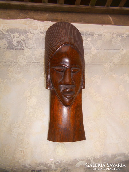 African hardwood carved wall decoration 23 cm long