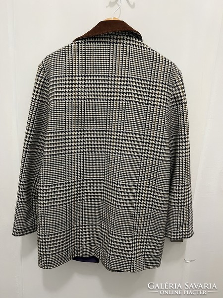 Checked German vintage coat or jacket top with wool content