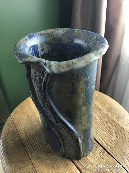 Kézműves szecesszió stílusú kerámia váza