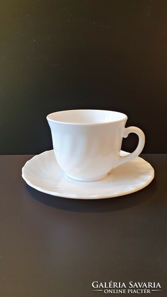 1 pc. White French porcelain tea cup and saucer.