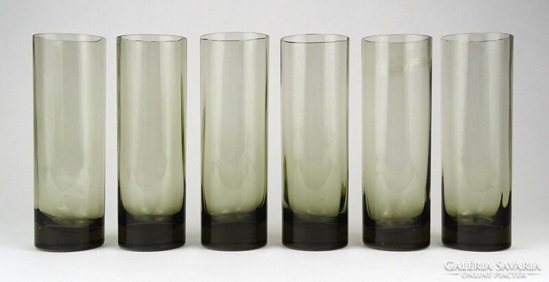 1L929 old smoked glass glass set 6 pieces