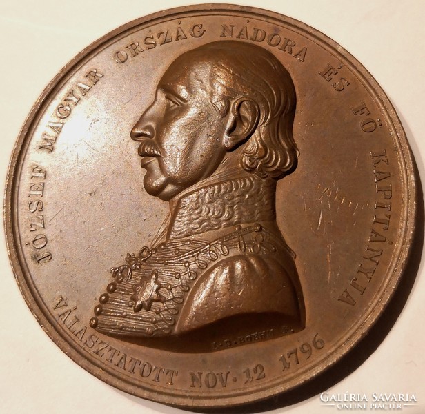 1846 - József nádor 50 éves nádori jubileum bronz emlékérem - 450.