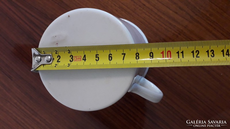 Régi Zsolnay porcelán fehér patikai mérőkancsó mérce mérőedény kancsó 13 cm