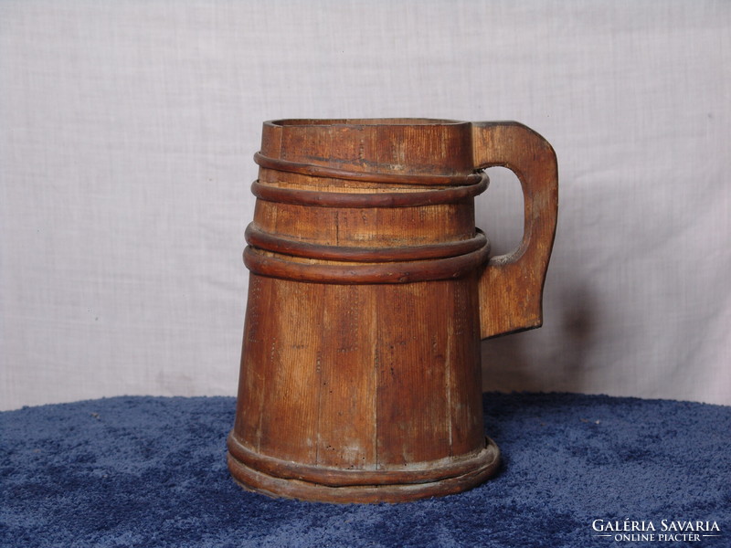 Antique very old wooden jug