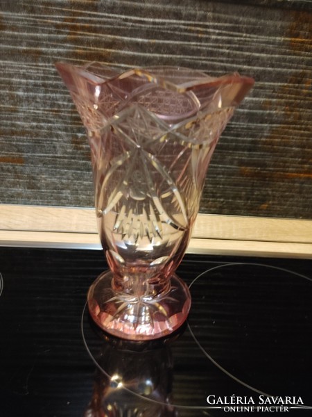 Pink glass vase