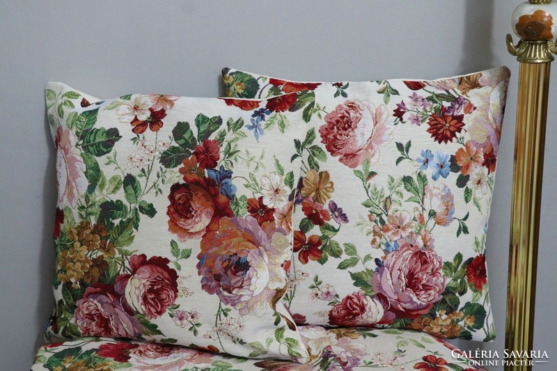 Floral machine tapestry pillowcase