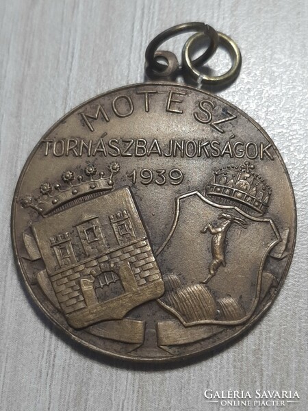 Rare! Elek Matolay 1836 - 1883 motes gymnastics championships 1939 bronze commemorative medal