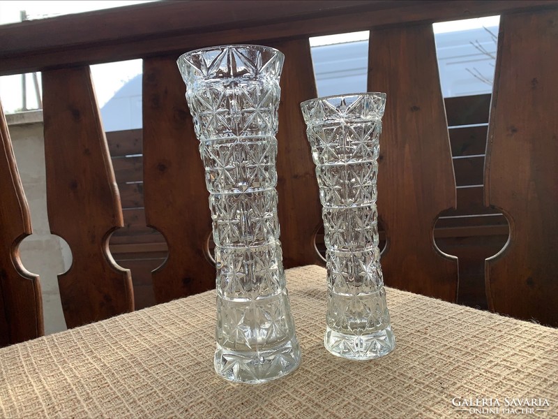 Vastag retro üveg váza, kisebbik sérült ajándékba