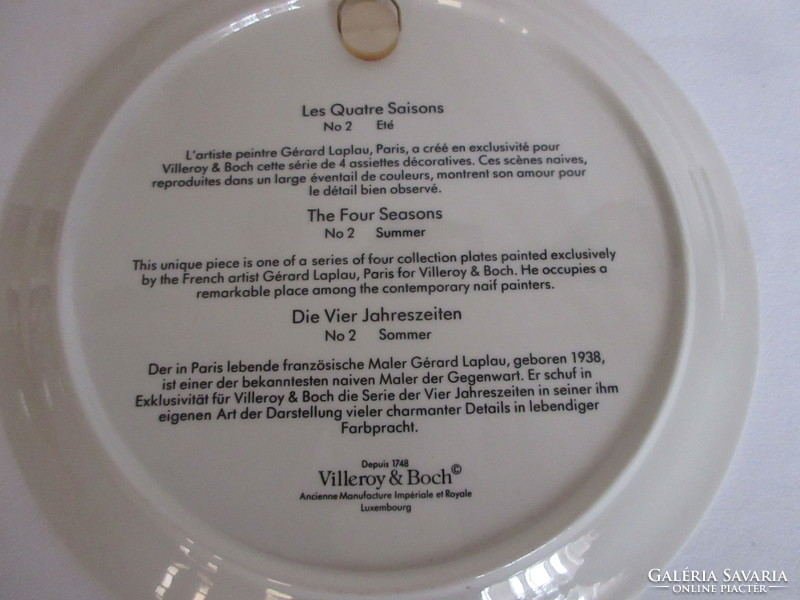 Antique, villeroy § boch wall plate. From the seasons, summer. Negotiable!