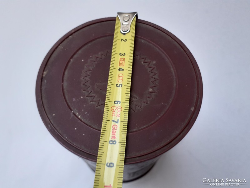 Old cocoa metal box with cocoa box packaging