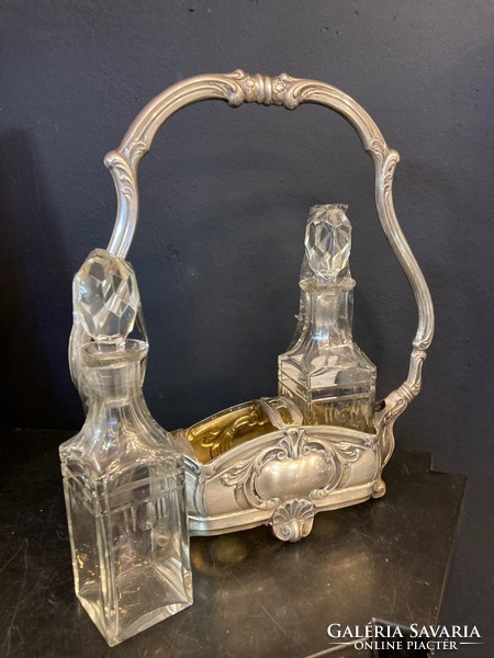 Oil and vinegar holder with silver frame (16)