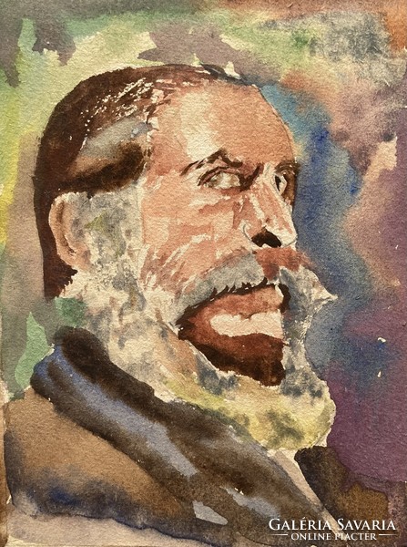 Bearded man--watercolor