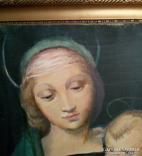 Copy after Raffaello's Madonna del Granduca painting, oil painting on canvas