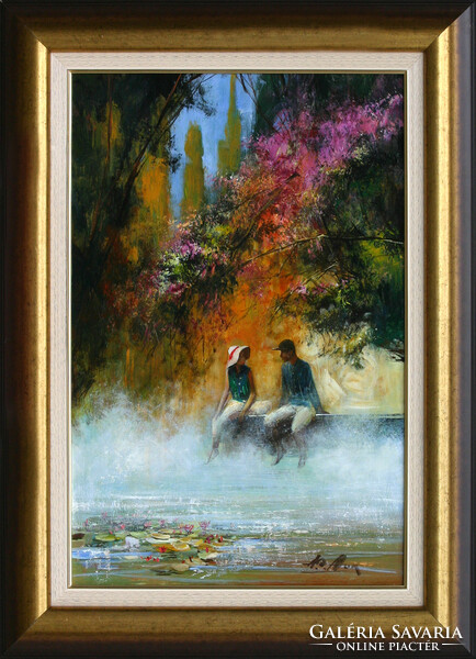 Alim Adilov: Találkozás - kerettel 72x52 cm - alkotás: 60x40cm - 21/183