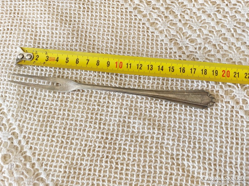 Old alpaca cutlery serving fork monogrammed