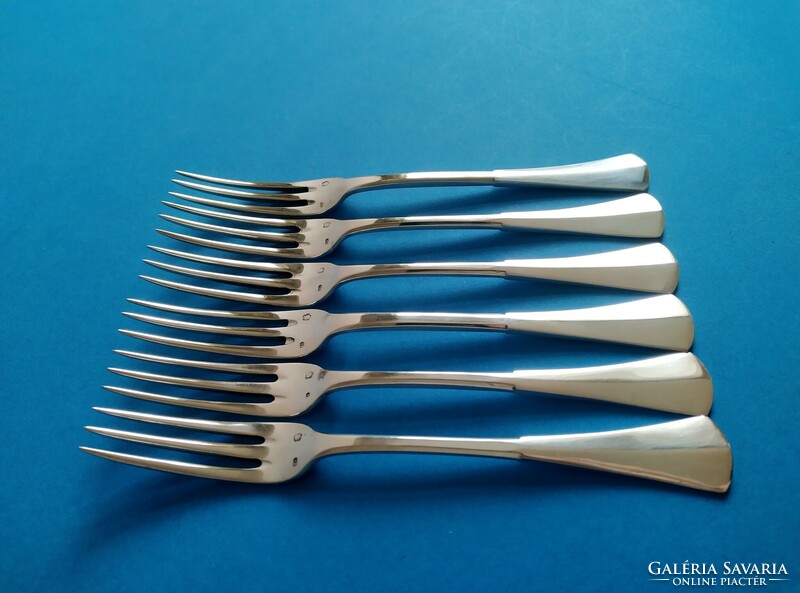 Silver 6-piece cake fork in English style
