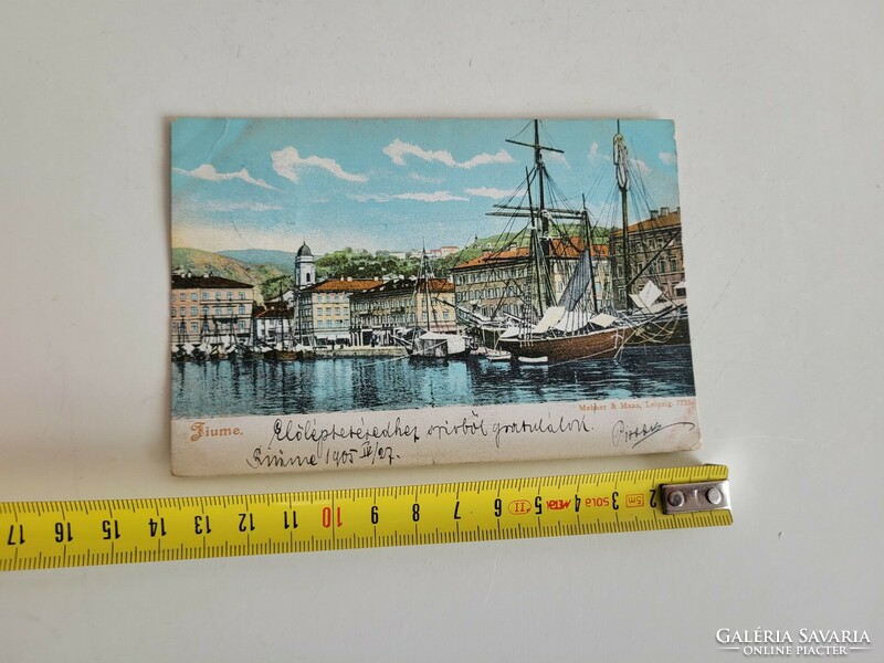 Old monarchy era postcard 1905 fiume port