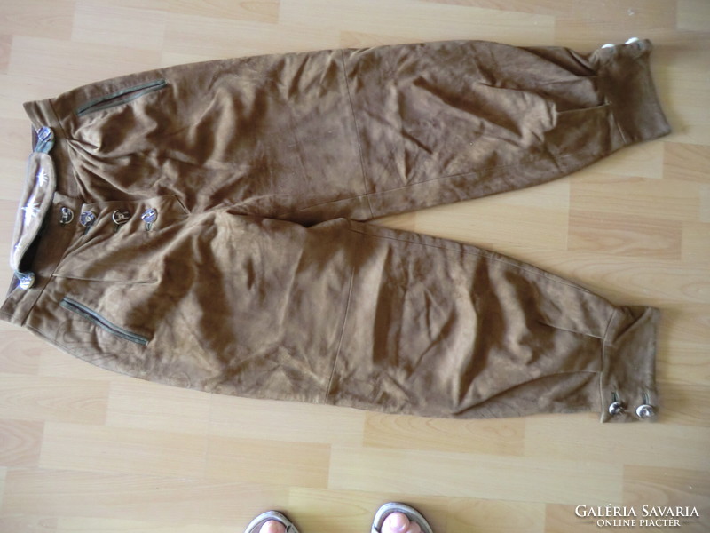 Men's tracht svábtrachtengwandl brown leather pants size 38, waist width 60, hip width 100, length 100 cm