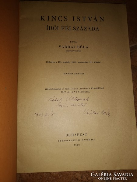 Dedicated half-century of writing by Béla Kincs István of Várda. Ibid., 1942